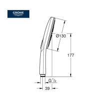 MEDIDAS TELEDUCHA RAINSHOWER SMARTACTIVE GROHE